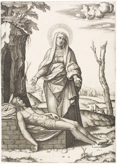 The Pietà by Marcantonio Raimondi