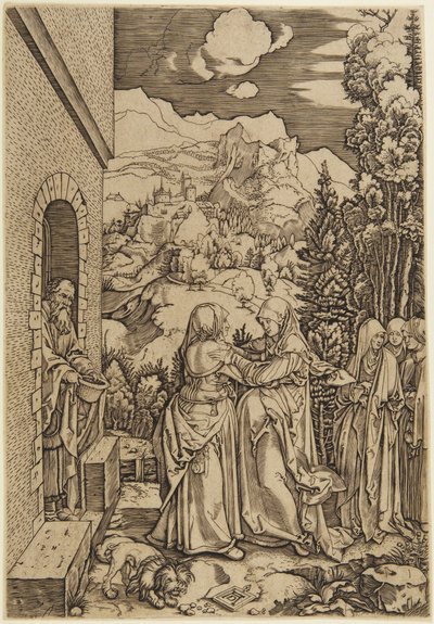 The Visitation, Plate 8 from the Life of the Virgin by Marcantonio Raimondi