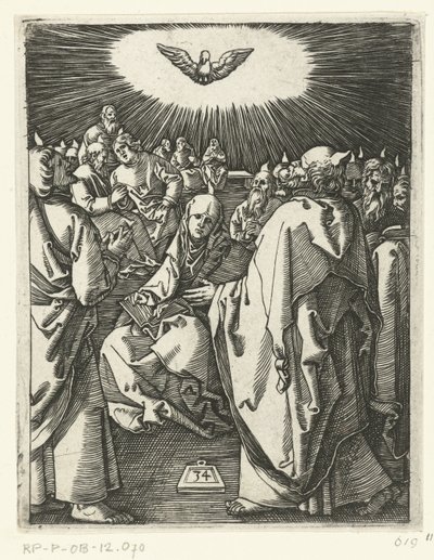 Outpouring of the Holy Spirit (Passion of Christ) by Marcantonio Raimondi