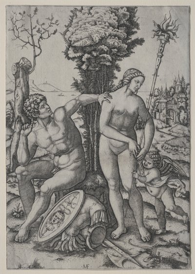 Venus, Mars and Cupid by Marcantonio Raimondi