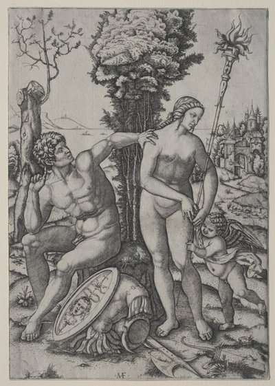 Venus, Mars and Cupid by Marcantonio Raimondi