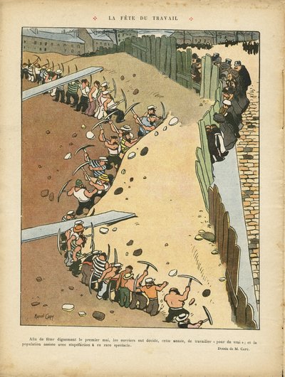 Illustration by Marcel Capy (1865-1941) in Le Rire, 27/04/12 - Labour Day - Architecture Urban Planning, Work, May 1 - Terrassiers by Marcel Amable O.L. Capy