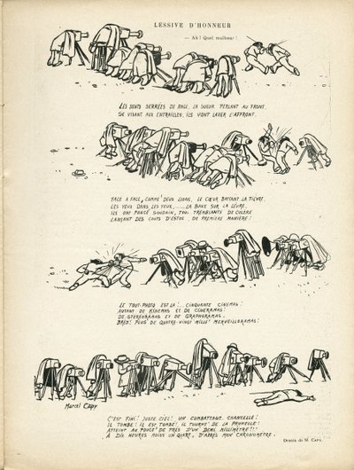 Illustration of Marcel Capy in Le Rire, 02/03/12 - Honour Laundry - Sport, Photography Camera photographer, Fencing by Marcel Amable O.L. Capy
