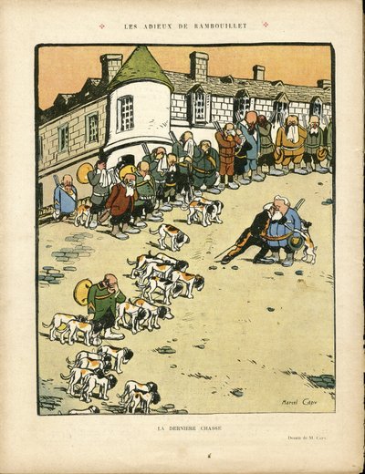 Illustration of Marcel Capy in Le Rire, 22/02/13 - Les farewell de Rambouillet - Hunting hunter, President of the Republic, Rambouillet - Fallieres Armand by Marcel Amable O.L. Capy