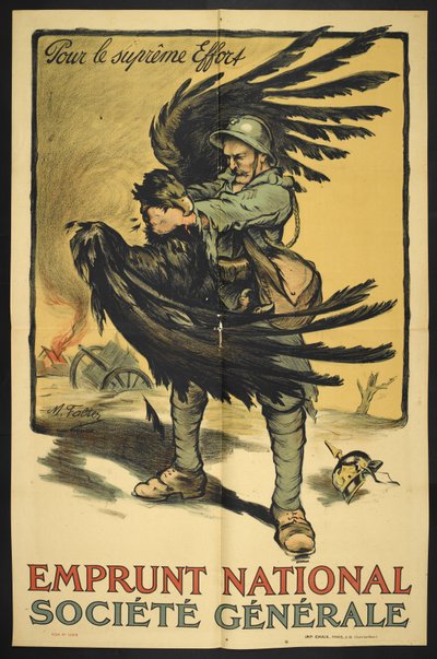 Image of a French Soldier Strangling a Large Bird by Marcel Falter