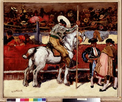 Picador and Matador in the Bullfighting Scene Arena by Marcel Leprin