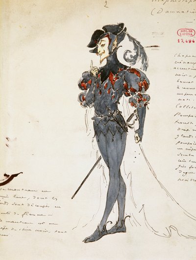 Mephistopheles, costume sketch for The damnation of Faust, by Hector Berlioz by Marcel Multzer