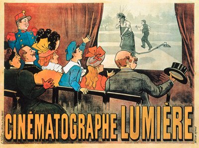 The Waterer Watered, poster advertising Cinematographe Lumiere, 1896 by Marcelin Auzolle