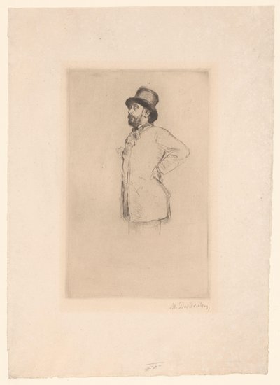 Portrait of Edgar Degas by Marcellin Gilbert Desboutin (signed by artist)