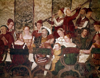 The King of Denmark Christian I at a banquet hosted by Bartolomeo Colleoni (detail) by Marcello Fogolino