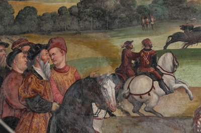 Hunting Scene (detail) by Marcello or Romani Girolamo (Romanino) (c.1485 c.1566) (attr.to) Fogolino