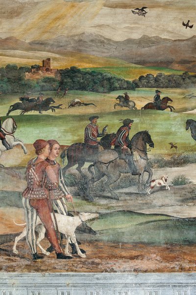Hunting scene (detail) by Marcello or Romani Girolamo (Romanino) (c.1485 c.1566) (attr.to) Fogolino