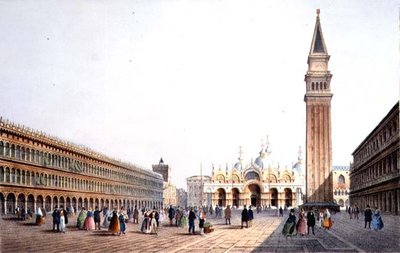 Piazza S. Marco, engraved by Brizeghel by Marco (after) Moro