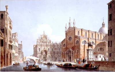 The Church of SS. Giovanni and Paolo and S. Marco, Venice, engraved by Brizeghel by Marco (after) Moro
