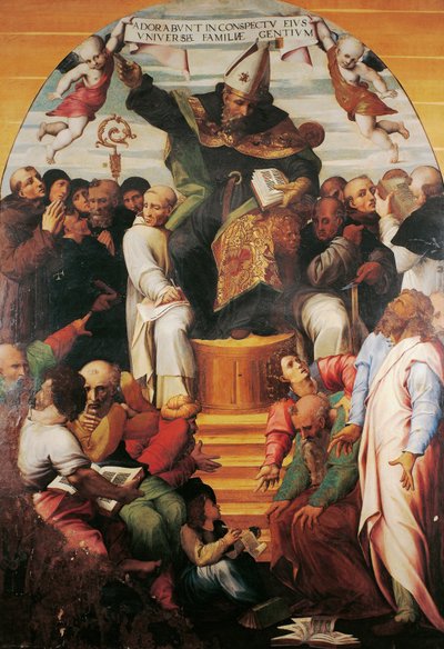 St Augustine in Glory Disputing with Heretics by Marco (c.1486 1542) Cardisco