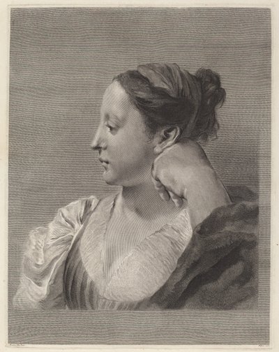 Young Woman in Profile by Marco Alvise Pitteri after Giovanni Battista Piazzetta