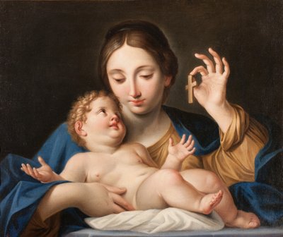 The Madonna Showing a Small Cross to Jesus by Marcantonio Franceschini