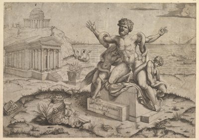 Ancient Bas-Reliefs with Laocoon by Marco Dente