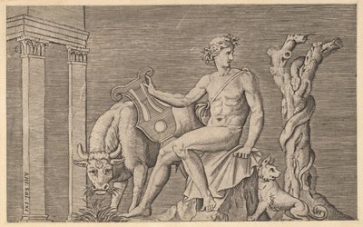 Speculum Romanae Magnificentiae: Apollo Tending the Flocks of Admetus, 16th century by Marco Dente
