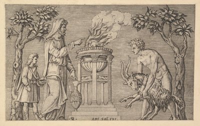 Speculum Romanae Magnificentiae: The Sacrifice of a Ram by Marco Dente