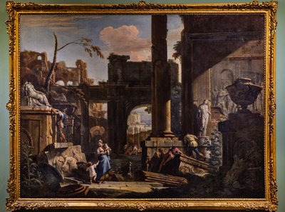 Perspective with Ruins and Figures by Marco & Sebastiano (1659 1734) Ricci