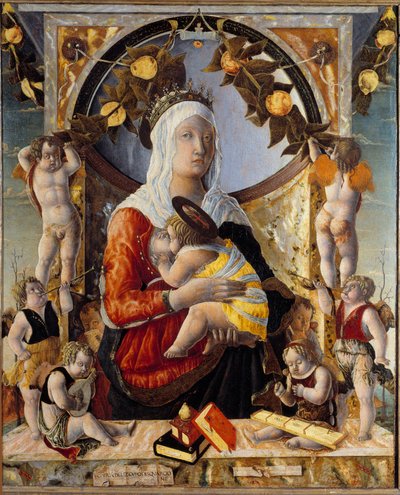 Virgin and Child Surrounded by 8 Angels by Marco Zoppo