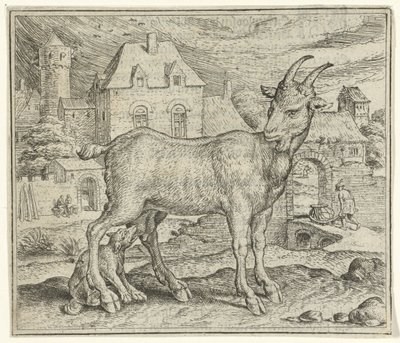 Fable of the Goat and the Young Wolf by Marcus Gheeraerts (I)