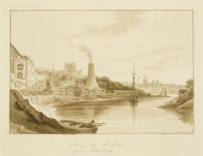 Looking up the River from Mardyke with the Limekiln Lane Glasshouse by Marcus H. Homes