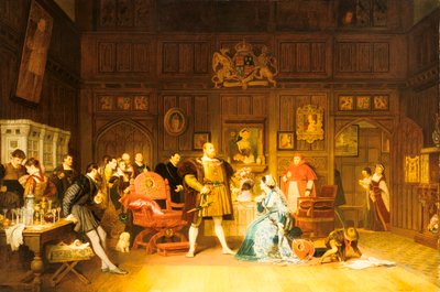 Henry VIII and Anne Boleyn Observed by Queen Catherine, 1870 by Marcus Stone