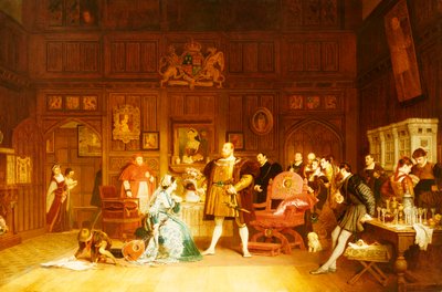 Henry VIII and Anne Boleyn observed by Queen Katherine, 1870 by Marcus Stone