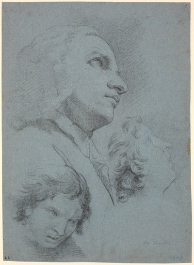 Study Sheet with Three Heads. Study for 