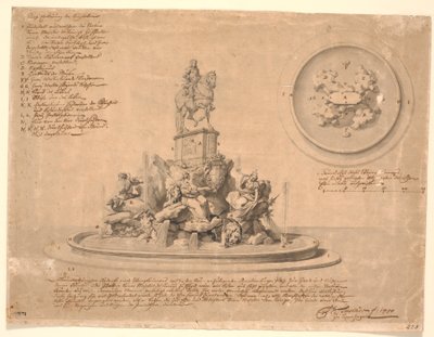 Draft for a Monument for Frederik V at Amalienborg by Marcus Tuscher