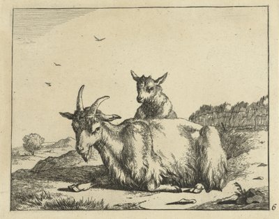 Lying Goat with Lamb by Marcus de Bye