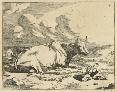 Lying Cow, in Profile (series title: Cows and Bulls) by Marcus de Bye