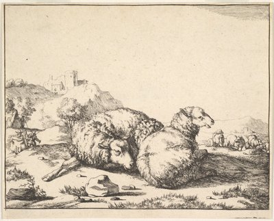 Sheep, from a Set of 16 Plates by Marcus de Bye