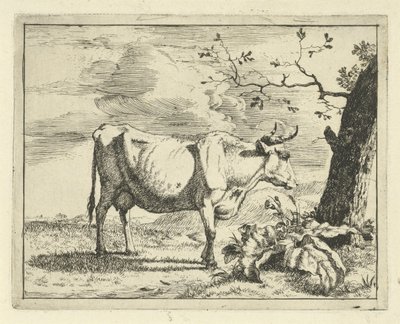 Standing Cow by Tree (Cattle and Pigs series) by Marcus de Bye