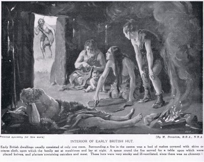 Interior of an Early British Hut, Illustration from 