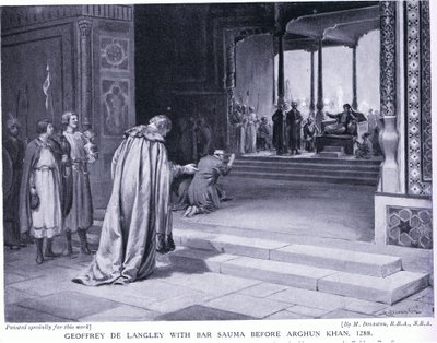 Geoffrey de Langley with Bar Sauma Before Arghun Khan 1288 AD by Margaret Dovaston