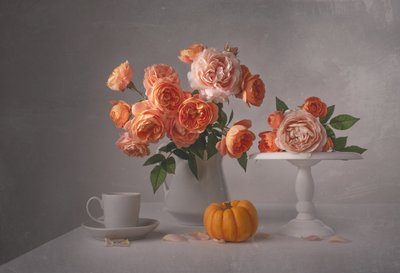 Autumn Rose Still Life by Margareth Perfoncio