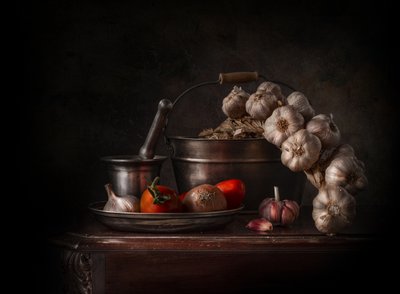 Classic Garlic Still Life by Margareth Perfoncio