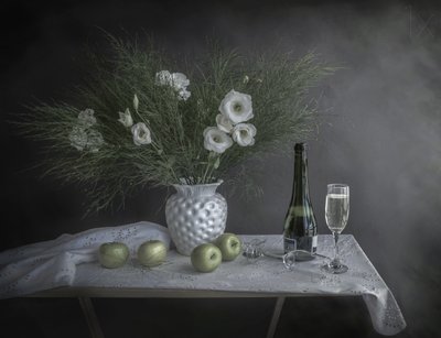 Flowers and Champagne by Margareth Perfoncio