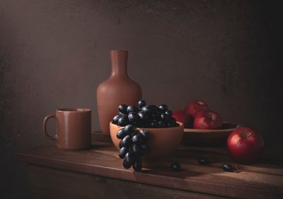 Moody Fruit Still Life by Margareth Perfoncio