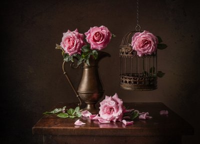 Moody Rose Still Life by Margareth Perfoncio