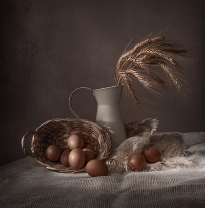 Rustic Eggs and Wheat by Margareth Perfoncio