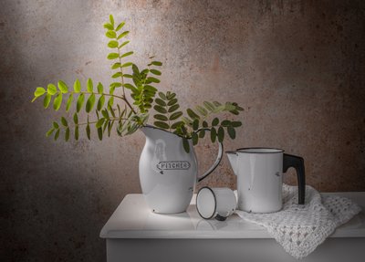 Rustic Enamelware Still Life by Margareth Perfoncio