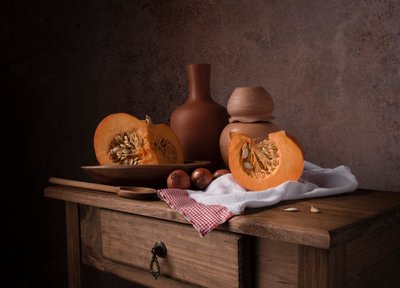 Rustic Pumpkin Still Life by Margareth Perfoncio