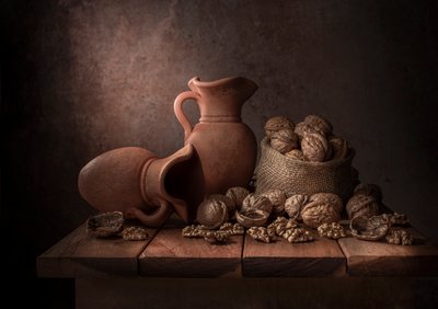Rustic Walnuts And Pitchers by Margareth Perfoncio