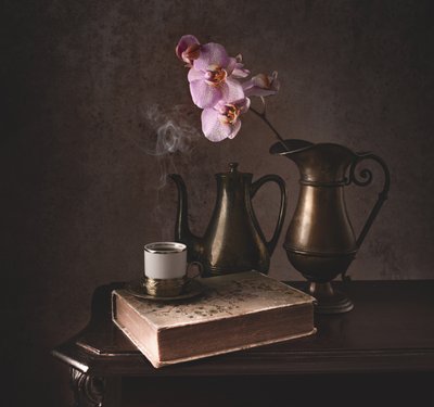 Warm Orchid Still Life by Margareth Perfoncio
