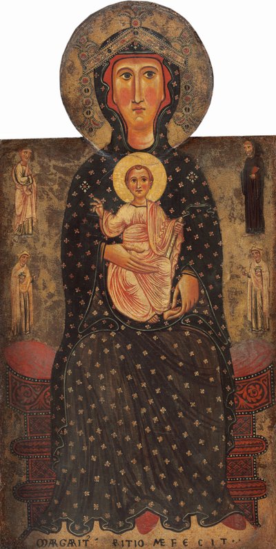 Madonna and Child Enthroned with Four Saints by Margarito d