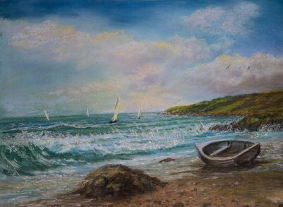 View from Lands End Cornwall by Margo Starkey